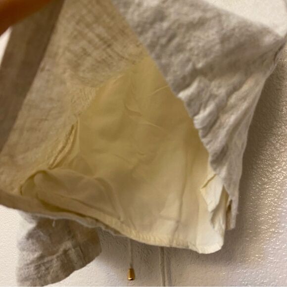 Allie Rose White ivory hi rise Elastic pull on coastal beachy shorts linen S - Picture 6 of 13
